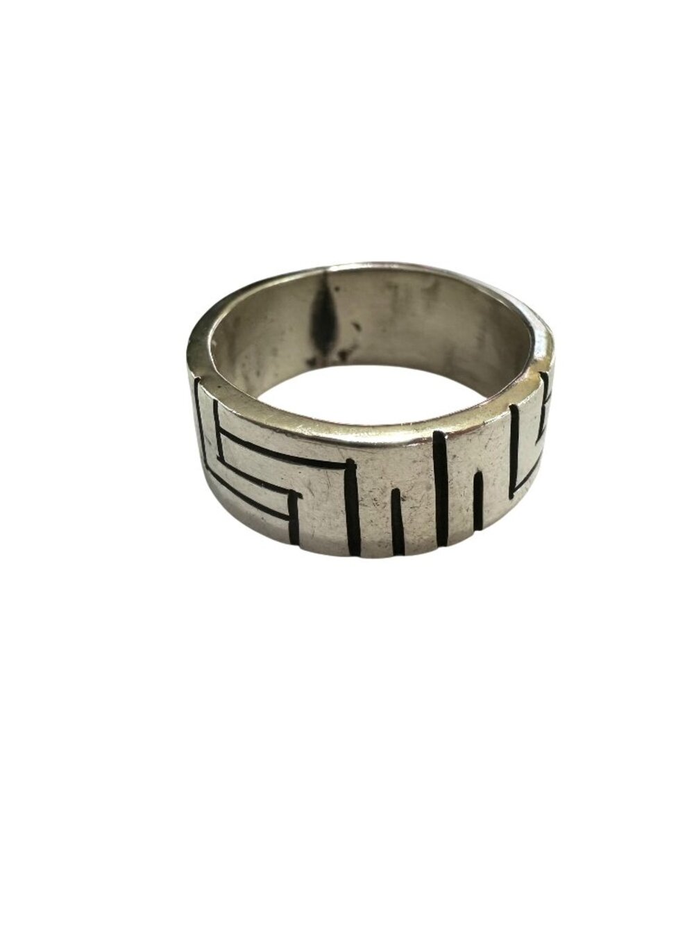 Sterling Silver Geometric Band Ring Size 6